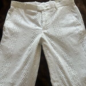 INC International Concepts White Eyelet Chinos